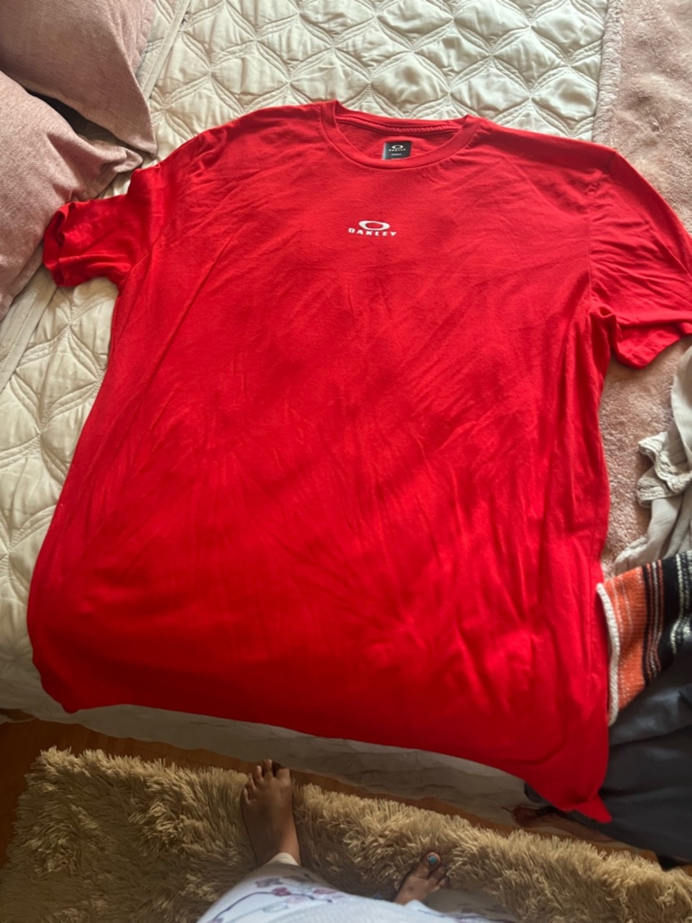 Oakley Red Short Sleeve Logo Tee